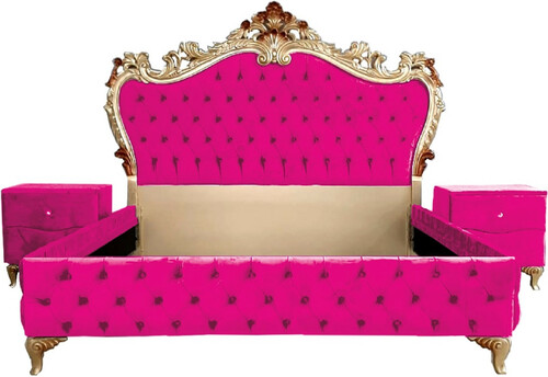 Casa Padrino Barock Schlafzimmer Set - Verschiedene Farben - 1 Doppelbett mit Kopfteil & 2 Nachtkommoden - Schlafzimmer M�bel im Barockstil - Edel & Prunkvoll 