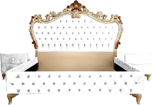 Casa Padrino Barock Schlafzimmer Set - Verschiedene Farben - 1 Doppelbett mit Kopfteil & 2 Nachtkommoden - Schlafzimmer M�bel im Barockstil - Edel & Prunkvoll 