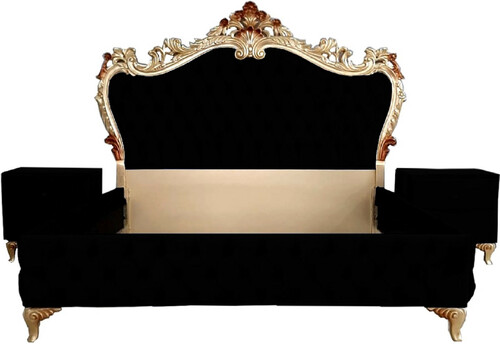 Casa Padrino Barock Schlafzimmer Set - Verschiedene Farben - 1 Doppelbett mit Kopfteil & 2 Nachtkommoden - Schlafzimmer M�bel im Barockstil - Edel & Prunkvoll 