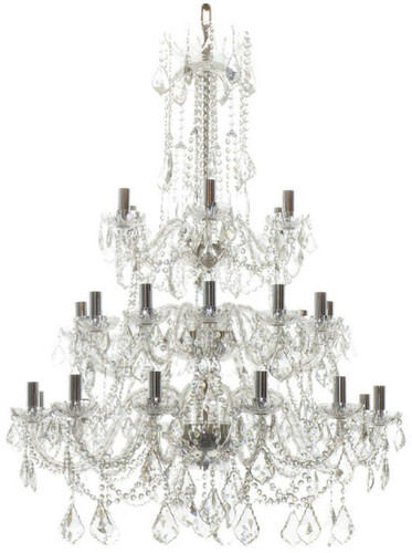 Casa Padrino Luxus Barock Kristall Kronleuchter Silber  95 x H. 105 cm - Prunkvoller Kronleuchter mit edlem Kristallglas und Glas Armen - Edel & Prunkvoll