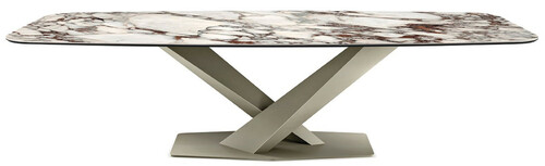 Casa Padrino Luxus Esstisch Mehrfarbig / Titanfarben 300 x 120 x H. 75 cm - Esszimmertisch mit hochwertiger Keramik Tischplatte - Moderne Esszimmer M�bel - Luxus Qualit�t - Made in Italy