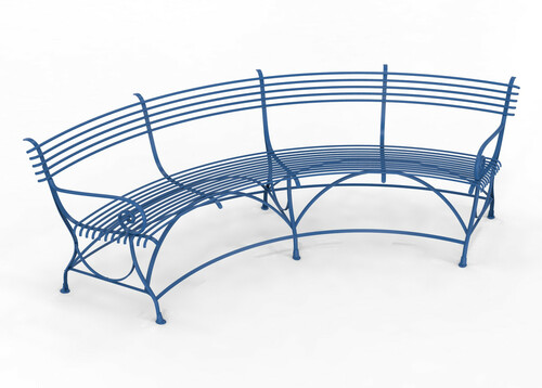 Casa Padrino Jugendstil Gartenbank 190 x 148 x H. 90 cm - Verschiedene Farben - Gebogene Schmiedeeisen Bank mit Pferdehuf F��en - Jugendstil Schmiedeeisen Garten & Terrassen M�bel 