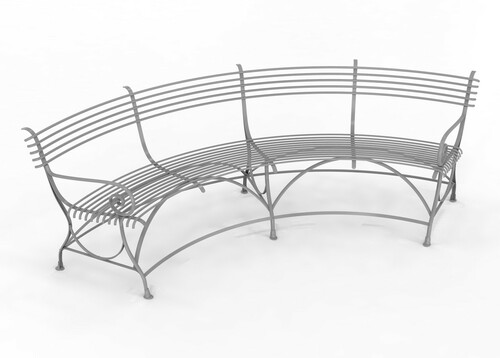 Casa Padrino Jugendstil Gartenbank 190 x 148 x H. 90 cm - Verschiedene Farben - Gebogene Schmiedeeisen Bank mit Pferdehuf F��en - Jugendstil Schmiedeeisen Garten & Terrassen M�bel 