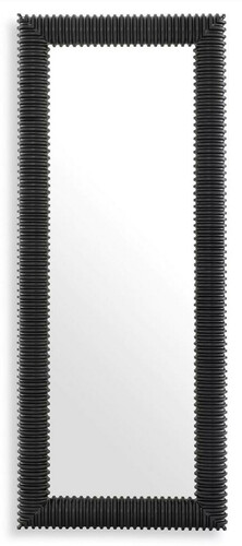 Casa Padrino Luxus Wandspiegel Schwarz 80 x 6 x H. 200 cm - Rechteckiger Spiegel mit hochwertigem Mahagoni Rahmen - Wohnzimmer Spiegel - Schlafzimmer Spiegel - Garderoben Spiegel - Luxus M�bel