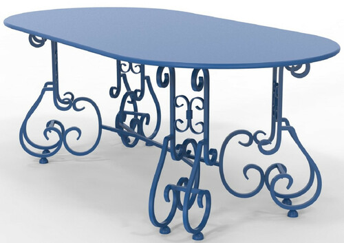 Casa Padrino Jugendstil Gartentisch 200 x 100 x H. 73,5 cm - Verschiedene Farben - Ovaler Schmiedeeisen Garten & Terrassen Tisch - Jugendstil Schmiedeeisen Garten & Terrassen M�bel 