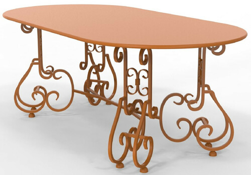 Casa Padrino Jugendstil Gartentisch 200 x 100 x H. 73,5 cm - Verschiedene Farben - Ovaler Schmiedeeisen Garten & Terrassen Tisch - Jugendstil Schmiedeeisen Garten & Terrassen M�bel 