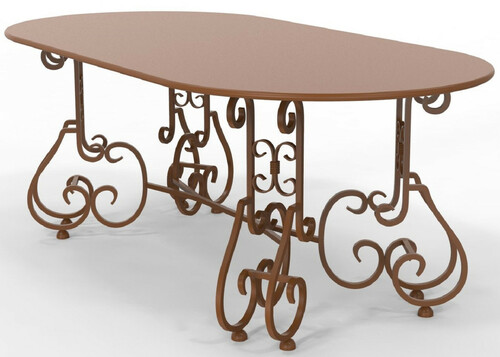 Casa Padrino Jugendstil Gartentisch 200 x 100 x H. 73,5 cm - Verschiedene Farben - Ovaler Schmiedeeisen Garten & Terrassen Tisch - Jugendstil Schmiedeeisen Garten & Terrassen M�bel 