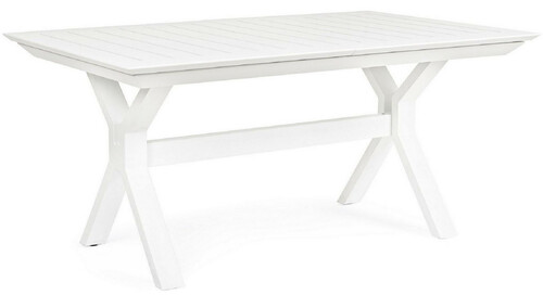 Casa Padrino Luxus Gartentisch Wei� 180-240 x 100 x H. 76 cm - Ausziehbarer Esstisch aus pulverbeschichtetem Aluminium - Luxus Garten & Terrassen Tisch - Luxus Garten & Terrassen M�bel