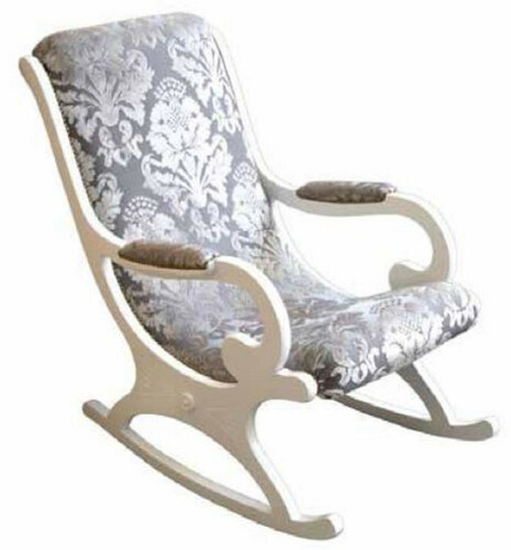 Casa Padrino Luxus Jugendstil Schaukelsessel Silber / Grau / Wei� - Handgefertigter Schaukelstuhl mit Armlehnen - Barock & Jugendstil Wohnzimmer & B�ro M�bel - Luxus Qualit�t - Made in Italy
