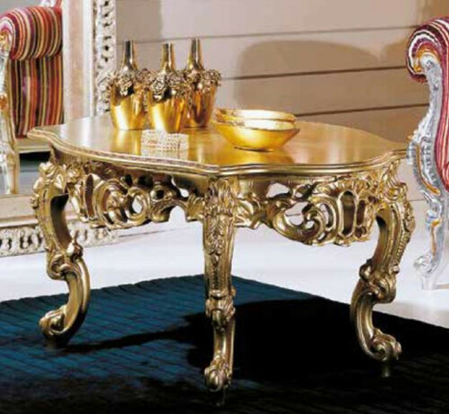 Casa Padrino Luxus Barock Couchtisch Gold - Prunkvoller Massivholz Wohnzimmertisch im Barockstil - Barock M�bel - Barock Interior - Edel & Prunkvoll - Luxus Qualit�t - Made in Italy