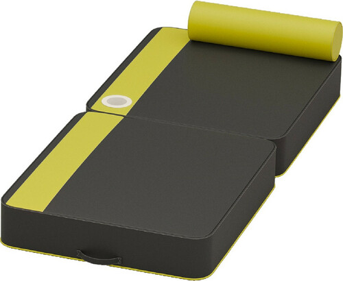 Casa Padrino Luxus Wasserliege Schwarz / Gelb 190 x 80 x H. 17 cm - Wasserdichte Kunstleder Wasser Liege mit Kopfst�tze und Getr�nkehalter - Sonnenliege - Hotel Pool Accessoires - Luxus Qualit�t