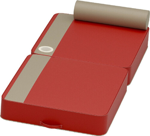 Casa Padrino Luxus Wasserliege Rot / Taupe 190 x 80 x H. 17 cm - Wasserdichte Kunstleder Wasser Liege mit Kopfst�tze und Getr�nkehalter - Sonnenliege - Hotel Pool Accessoires - Luxus Qualit�t