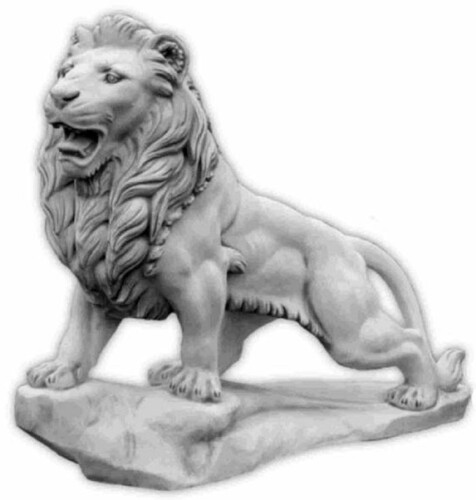 Casa Padrino Barock Garten Deko XXL Skulptur L�we rechte Seite Grau 186 x H. 150 cm - Riesige Garten Deko XXL Figur - Barock Garten & Terrassen Deko Accessoires - Garten Deko im Barockstil