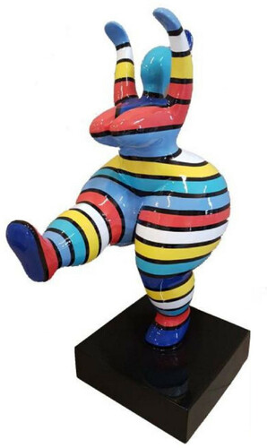 Casa Padrino Luxus Deko Skulptur Mehrfarbig / Schwarz H. 85 cm - Gro�e Deko Figur - XXL Deko Skulptur - XXL Deko Figur - Wohnzimmer Deko - Garten Deko - Luxus Deko XXL Skulpturen & Figuren