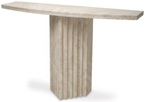 Casa Padrino Luxus Konsole Beige 121,5 x 35 x H. 75,5 cm - Rechteckiger Travertin Konsolentisch - Wohnzimmer M�bel - Hotel M�bel - Travertin M�bel - Luxus M�bel - Luxus Einrichtung