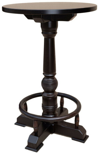 Casa Padrino Luxus Stehtisch mit Fu�st�tze Dunkelbraun  75 x H. 110 cm - Runder Massivholz Tisch - Runder Massivholz Bartisch - Massivholz M�bel - Bar M�bel - Gastronomie M�bel