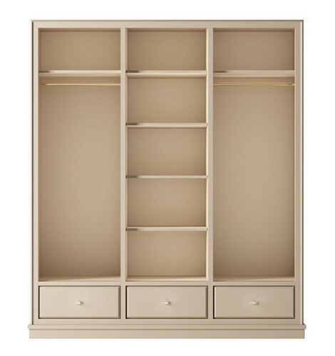 Casa Padrino Luxus Kleiderschrank Beige 200 x 60 x H. 200 cm - Offener Schlafzimmer Schrank - Schlafzimmer M�bel - Hotel M�bel - Luxus Einrichtung - Schlafzimmer Einrichtung - Luxus M�bel