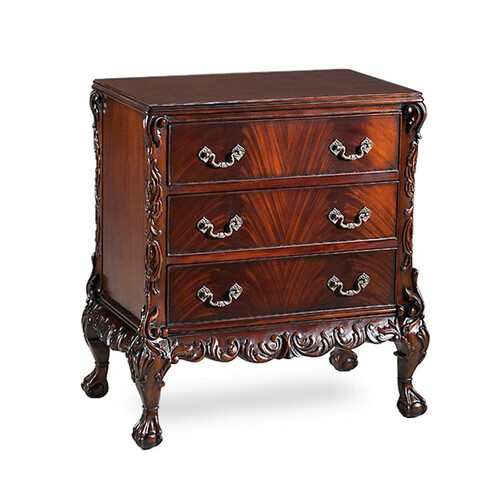 Casa Padrino Luxus Barock Kommode Dunkelbraun - Nachtkommode Nachtschrank mit 3 Schubladen - Luxusm�bel