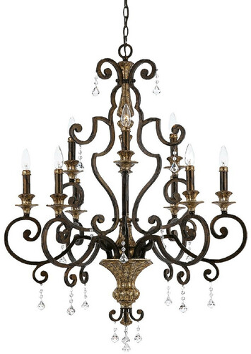 Casa Padrino Barock Kristall Kronleuchter Bronze / Antik Gold  81 x H. 104 cm - Prunkvoller Barockstil Kronleuchter - Wohnzimmer & Hotel Kronleuchter - Barock M�bel - Barock Leuchten