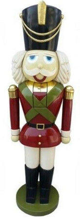 Casa Padrino Luxus Deko Skulptur Nussknacker Rot / Mehrfarbig / Gr�n H. 180 cm - Weihnachts Deko Figur - XXL Deko Skulptur - XXL Deko Figur - XXL Weihnachts Skulptur - Weihnachts Deko Accessoires