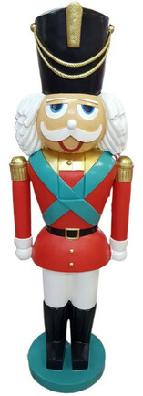 Casa Padrino Luxus Deko Skulptur Nussknacker Rot / Mehrfarbig / T�rkis H. 180 cm - Weihnachts Deko Figur - XXL Deko Skulptur - XXL Deko Figur - XXL Weihnachts Skulptur - Weihnachts Deko Accessoires