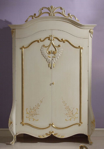 Casa Padrino Luxus Barock Schlafzimmerschrank Creme / Gold - Prunkvoller Barock Kleiderschrank - Luxus Schlafzimmer M�bel im Barockstil - Edel & Prunkvoll - Luxus Qualit�t - Made in Italy
