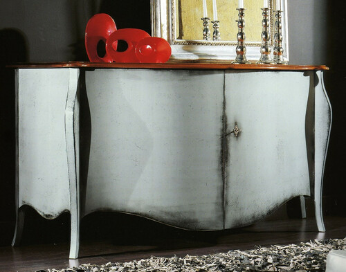 Casa Padrino Luxus Barock Sideboard Antik Wei� / Braun - Handgefertigter Massivholz Schrank mit 2 T�ren - Luxus M�bel M�bel im Barockstil - Barock M�bel - Luxus Qualit�t - Made in Italy