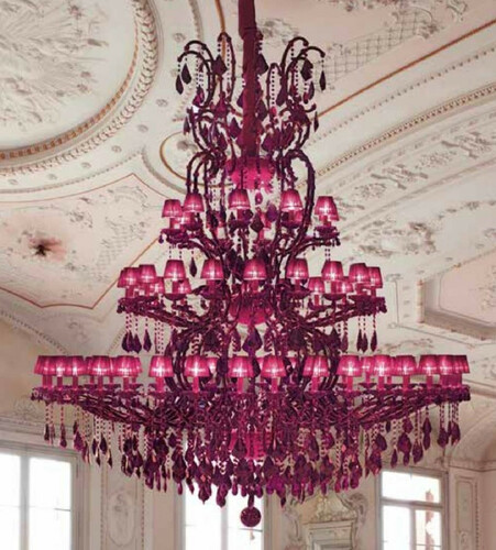 Casa Padrino Luxus Barock Kristall Kronleuchter Lila  290 x H. 300 cm - Riesiger Venezianischer Kronleuchter - Schloss Kronleuchter - Palast Kronleuchter - Luxus Qualit�t - Made in Italy