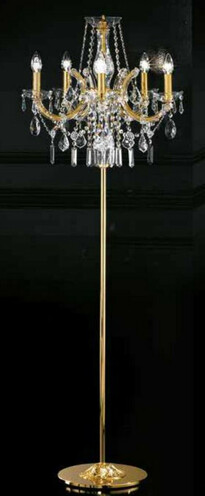 Casa Padrino Luxus Barock Kristall Stehleuchte Gold  55 x H. 185 cm - Prunkvolle Barockstil Stehlampe mit Swarovski Kristallglas - Hotel M�bel - Schloss M�bel - Luxus Qualit�t - Made in Italy