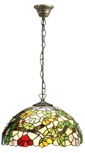 Casa Padrino Luxus Tiffany H�ngeleuchte Mehrfarbig  40 x H. 87 cm - Art Deco Tiffany H�ngelampe - Wohnzimmer H�ngeleuchte - Deko H�ngeleuchte - Luxus Tiffany Leuchten - Art Deco Leuchten