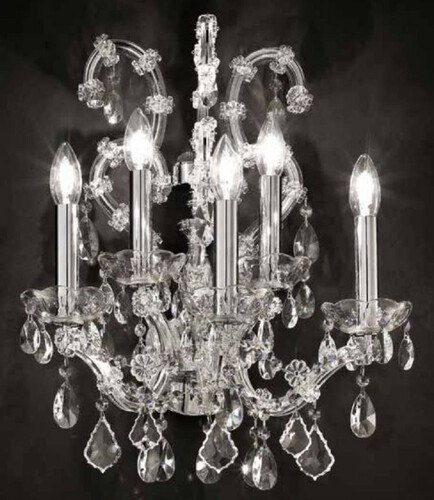 Casa Padrino Luxus Barock Wandleuchte Silber 42 x 32 x H. 53 cm - Prunkvolle Barockstil Wandlampe mit venezianischen Kristallglas - Edel & Prunkvoll - Luxus Qualit�t - Made in Italy