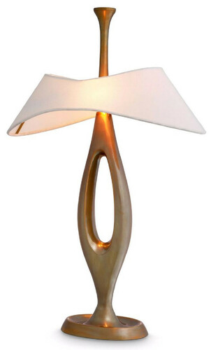 Casa Padrino Luxus Tischleuchte Vintage Messing / Wei� 41,5 x H. 63 cm - Messing Schreibtischleuchte mit Lampenschirm - Luxus Tischleuchten - Luxus Leuchten - Luxus M�bel - Luxus Interior