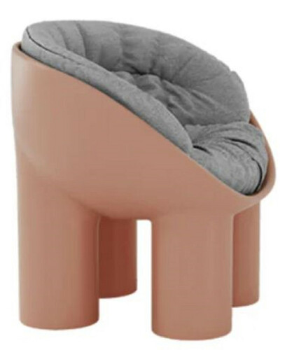 Casa Padrino Luxus Designer Sessel mit Elefantenbeinen Rosa / Grau 84 x 57 x H. 63 cm - Wohnzimmer Sessel - Hotel Sessel - Wohnzimmer M�bel - Hotel M�bel - Luxus Qualit�t - Made in Italy