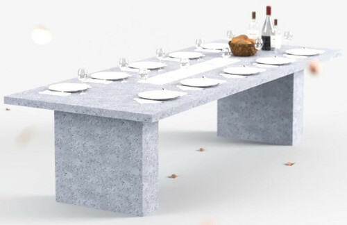 Casa Padrino Luxus Esstisch mit Bioethanol Kamin 300 x 115 x H. 75 cm - Verschiedene Farben - Esszimmertisch - Gartentisch - Esszimmer M�bel - Garten M�bel - Luxus M�bel - Luxus Einrichtung