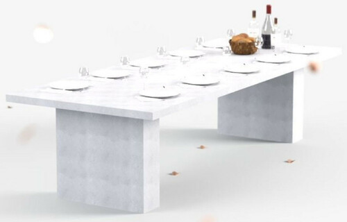 Casa Padrino Luxus Esstisch mit Bioethanol Kamin 300 x 115 x H. 75 cm - Verschiedene Farben - Esszimmertisch - Gartentisch - Esszimmer M�bel - Garten M�bel - Luxus M�bel - Luxus Einrichtung 