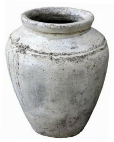 Casa Padrino Luxus Barock Terracotta Vase Antik Wei�  80 x H. 117 cm - Handgefertigte Antik Stil Blumenvase - Blumentopf - Pflanzentopf - Barock Deko Accessoires - Barockstil Garten Deko