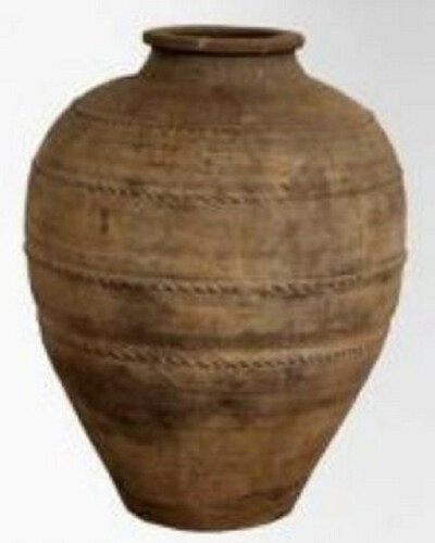 Casa Padrino Luxus Barock Terracotta Vase Antik Braun  57 x H. 82 cm - Handgefertigte Antik Stil Blumenvase - Blumentopf - Pflanzentopf - Barock Deko Accessoires - Barockstil Garten Deko