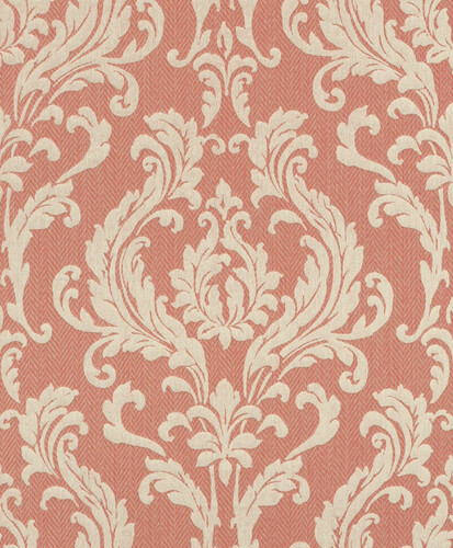 Casa Padrino Barock Vliestapete Rosa / Beige - Barockstil Wohnzimmer Tapete mit elegantem Muster - Wanddeko im Barockstil - Tapeten im Barockstil - Barock Tapeten - Barock Deko