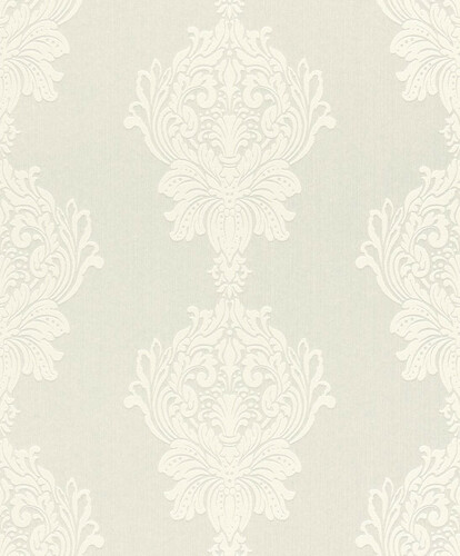 Casa Padrino Barock Vliestapete Wei� - Barockstil Wohnzimmer Tapete mit elegantem Muster - Wanddeko im Barockstil - Tapeten im Barockstil - Barock Tapeten - Barock Wohnzimmer Deko