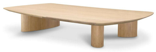 Casa Padrino Luxus Couchtisch Naturfarben 185 x 120 x H. 30 cm - Massivholz Wohnzimmertisch mit leicht gebogener Tischplatte - Wohnzimmer M�bel - Hotel M�bel - Luxus M�bel - Luxus Einrichtung