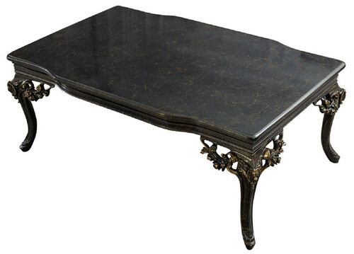 Casa Padrino Luxus Barock Couchtisch Grau / Gold - Handgefertigter Barockstil Wohnzimmertisch - Barockstil Wohnzimmer M�bel - Barock M�bel - Luxus M�bel im Barockstil - Edel & Prunkvoll