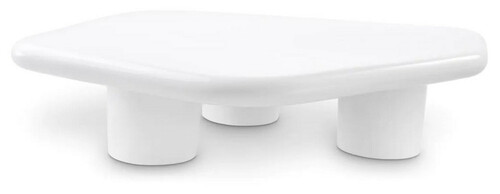 Casa Padrino Luxus Fiberglas Couchtisch Hochglanz Wei� 160 x 118 x H. 33 cm - Fiberglas Wohnzimmertisch - Wohnzimmer M�bel - Hotel M�bel - Luxus M�bel - Fiberglas M�bel