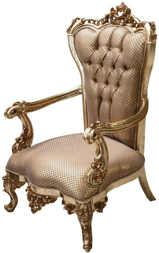 Casa Padrino Luxus Barock Sessel Kupfer / Antik Silber / Gold - Barockstil Wohnzimmer Sessel mit elegantem Muster - Luxus Wohnzimmer M�bel im Barockstil - Barock Einrichtung - Barock M�bel