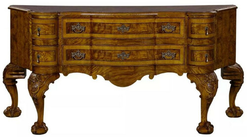 Casa Padrino Luxus Barock Sideboard Braun / Hellbraun - Prunkvoller Massivholz Schrank mit 6 Schubladen - Luxus M�bel im Barockstil - Barock M�bel - Edel & Prunkvoll