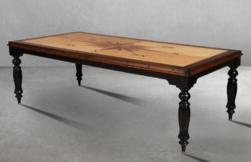 Casa Padrino Luxus Vintage Stil Esstisch Naturfarben / Braun / Schwarz 240 x 120,5 x H. 77,5 cm - Rechteckiger Massivholz Esszimmertisch - Esszimmer M�bel - Vintage Stil M�bel - Luxus M�bel