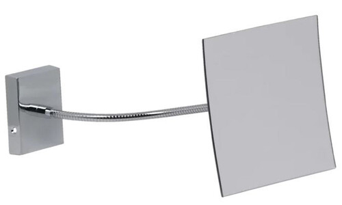 Casa Padrino Luxus Kosmetik Spiegel Silber 15 x 24 x H. 15 cm - Verstellbarer Kosmetik Wandspiegel - Badezimmer Schmink Spiegel - Badezimmer Accessoires - Luxus Qualit�t - Made in Italy