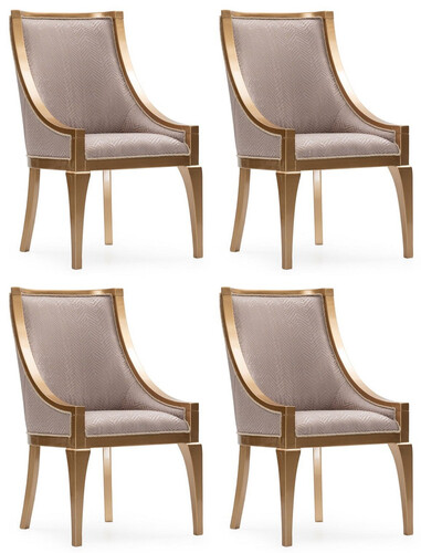 Casa Padrino Luxus Barock Esszimmer Stuhl 4er Set Grau / Gold - Barockstil K�chen St�hle - Prunkvolle Luxus Esszimmer M�bel im Barockstil - Barock Esszimmer M�bel - Edel & Prunkvoll