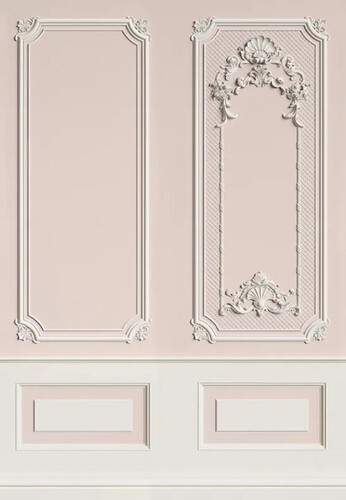 Casa Padrino Luxus Barock Vliestapete Rosa / Grau - Barockstil Wohnzimmer Tapete mit elegantem Stuck Muster - Wanddeko im Barockstil - Barock Tapeten - Tapeten im Barockstil - Barock Deko