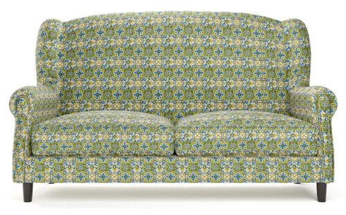 Casa Padrino Luxus Samt Sofa Gr�n / Mehrfarbig / Schwarz / Messing 155 x 93 x H. 101 cm - Wohnzimmer Sofa - Hotel Sofa - Wohnzimmer M�bel - Hotel M�bel - Luxus M�bel - Wohnzimmer Einrichtung