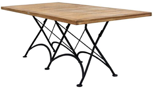 Casa Padrino Jugendstil Garten Esstisch Braun / Schwarz 180 x 80 x H. 76 cm - Klappbarer Gartentisch - Barock & Jugendstil Gastronomie & Garten M�bel